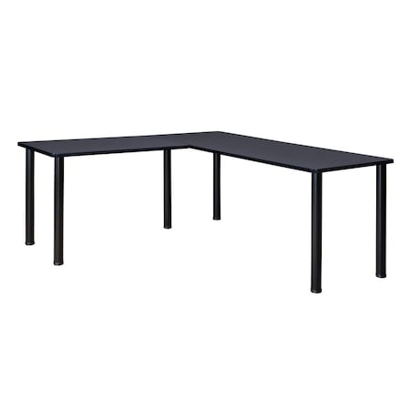 Kee Desking Kee L-Desk Shells, 66 D X 29 H, 72 W X Wood, Metal, Black, Grey ML722442GYBPBK
